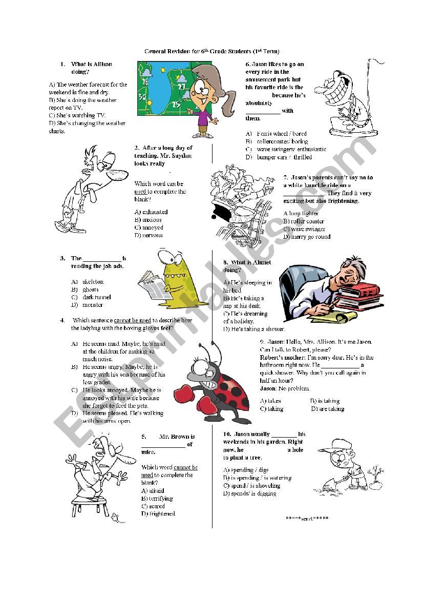 Elementary Revision (part 1) [daily routines, weather,feelings,present simple vs. cont etc..)(ALTINCI SINIF 1. DNEM GENEL TEKRAR)